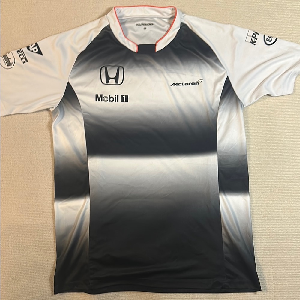 Men's Black and White Racing Shirt
